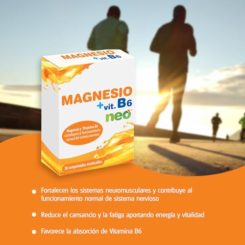 NEO | Magnesio + Vitamina B6 | 30 Cápsulas | Ayuda a Reducir el Cansancio y la Fatiga | Aporta Energía y Vitalidad | Refuerza los Músculos