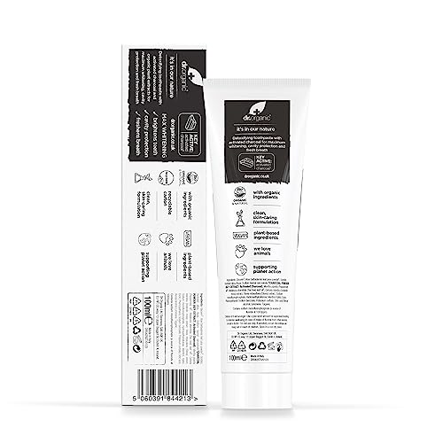 Dr. Organic Pasta De Dientes Carbón Activado, 100 ml (Paquete de 1)