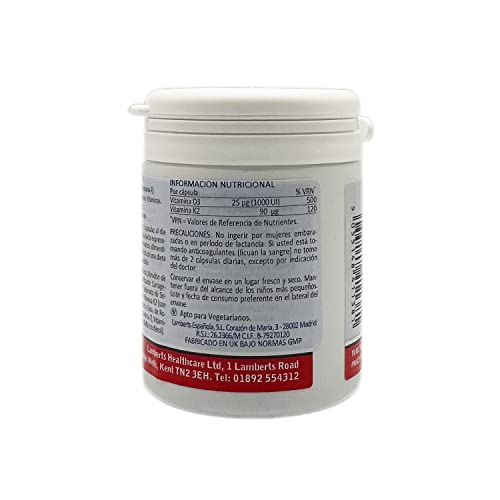 Lamberts Vitamina D3 1000iu y K2 90ug - 60 Cápsulas