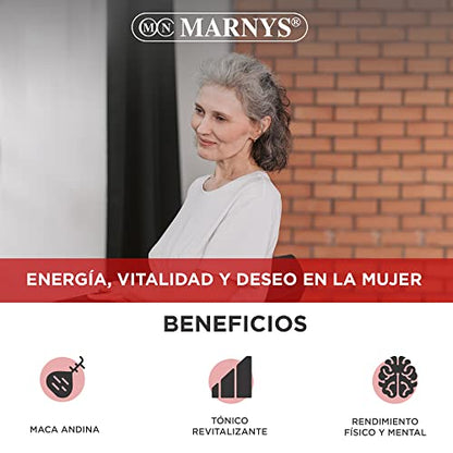 Maca Andina BIO - Macamar - Energía, vitalidad y deseo en la mujer - Para combatir el cansancio y la fatiga - 60 cápsulas vegetales