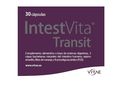 Vitae IntestVita Transit 60 cápsulas | Regula el tránsito intestinal | Favorece las digestiones | Combate el estreñimiento