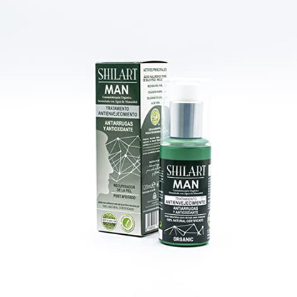 Emulsión Facial Man 120 ml de Shilart | Ralentiza el Envejecimiento | Emulsión Post-Afeitado | Tratamiento Facial Masculino | Corrige las Arrugas y Líneas de Expresión