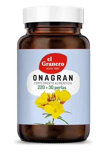 El Granero Integral - Onagran - 250 Perlas - Elaborado a Base de Aceite de Semillas de Onagra y Vitamina E - Ayuda a la Salud de la Piel y a la Correcta Circulación