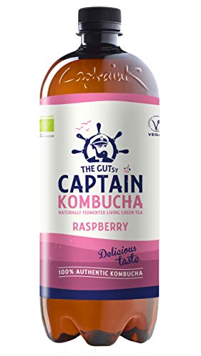 Captain Kombucha – Bebida Probiótica Naturalmente Fermentada, Sin Aditivos ni Conservantes, Sin Colorantes ni Sabores Artificiales, Sin Pasteurizar, Vegan - 6 x 1000ml