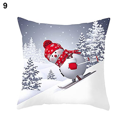 Hzb821zhup Christmas Pillowcase Xmas Santa Claus Pillowcase Skin Friendly Reusable