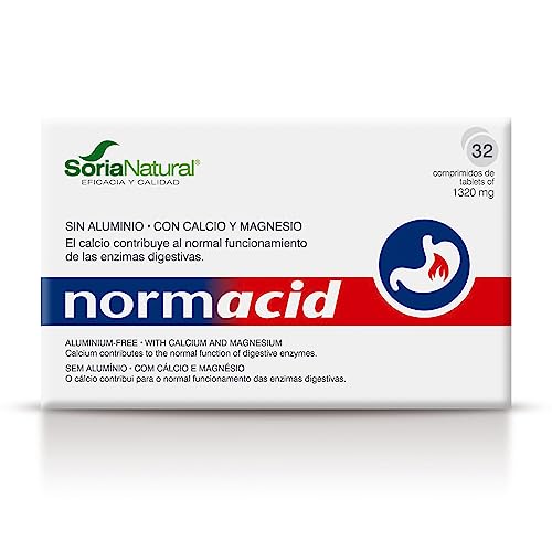 Soria Natural Normacid New - Magnesio, Calcio, Potasio - Alivia la Acidez Estomacal, Indigestión, Pesadez - 32 comprimidos