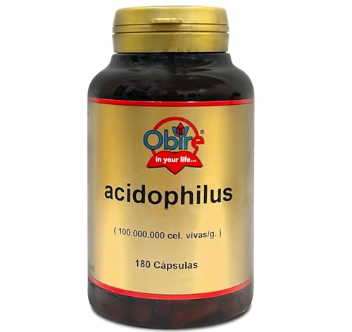 Obire | Acidofilus 400 mg | Lactobacillus Acidophillus 100.000.000 cel vivas/g. | Favorece la Flora Intestinal | Complemento Alimenticio a Base de Probióticos | 90 Cápsulas