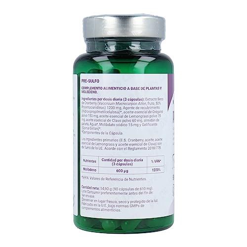 Naturlider - Pre-Sulfo, Complemento Alimenticio a Base de Plantas y Molibdeno - 90 Cápsulas