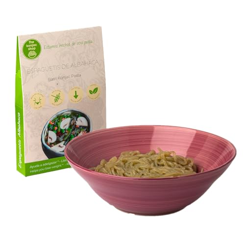 The Konjac Shop - Espaguetis Konjac De Albahaca 200g | Sin Gluten | Bajo En Calorias y Carbohidratos