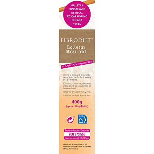 Dietisa - Suplemento Fibrodiet 400G Galletas Fibra Y Miel