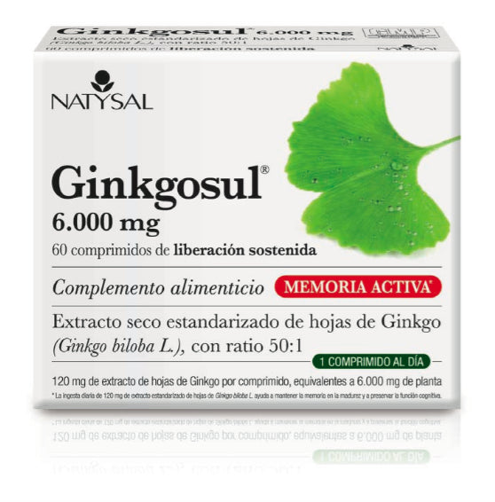 Ginkgosul 6000 mg Natysal: 60 comprimidos de liberación sostenida
