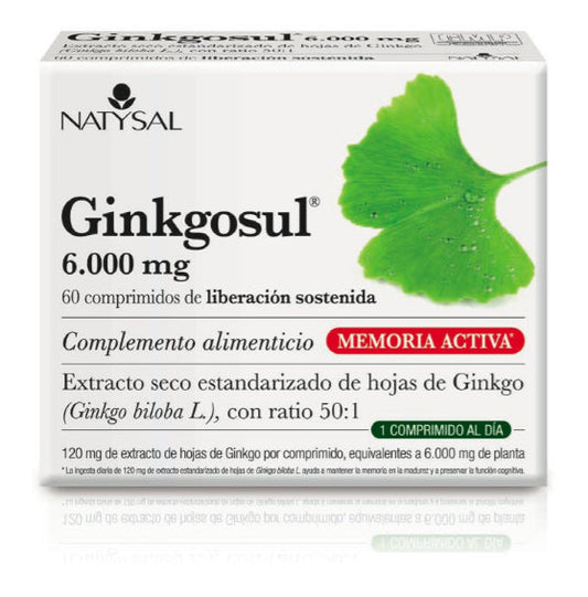 Ginkgosul 6000 mg Natysal: 60 comprimidos de liberación sostenida
