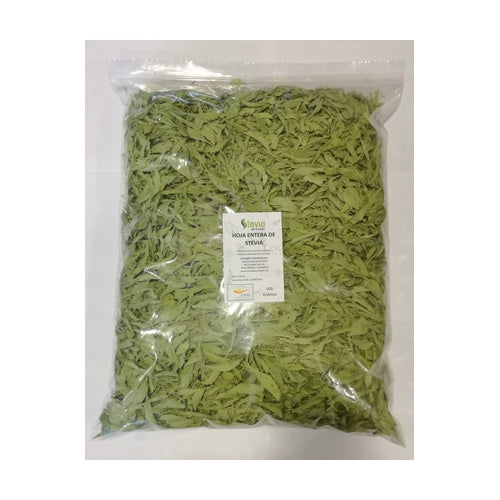 Hoja de Stevia entera Bio - 500g. Stevia del Condado