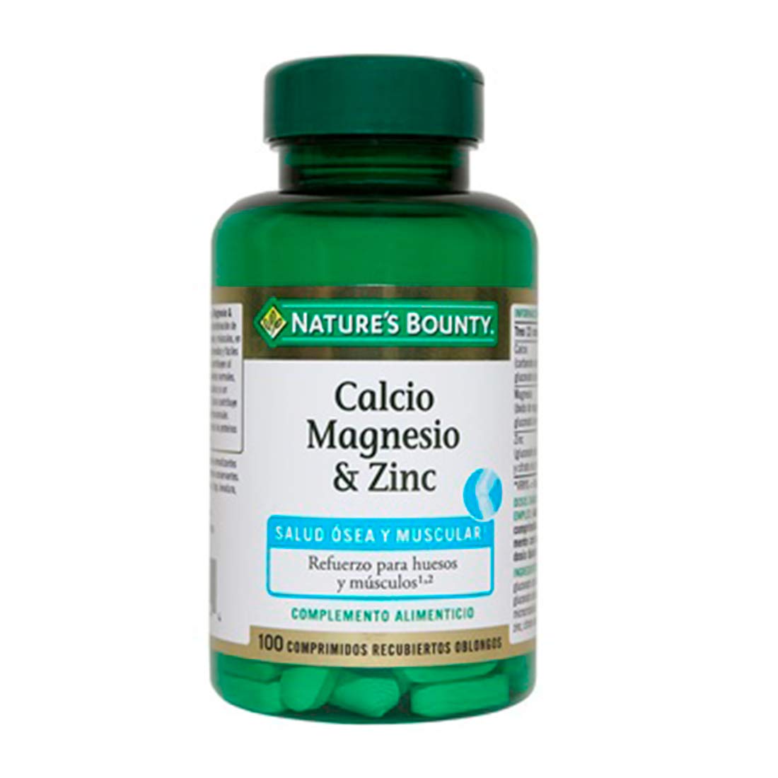 Nature's Bounty | Calcio, Magnesio y Zinc | Fortalece Huesos y Músculos | 100 Comprimidos