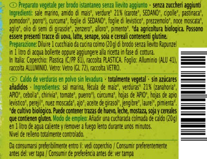 CALDO VERDURAS S. LEVADURA RAPUNZEL 160G