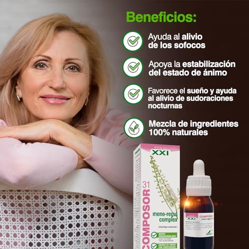 Composor 31 Meno-Regul Complex – Con Extracto de Cimicífuga con Vitaminas B6 y B12 – Ayuda Ante Síntomas Asociados con la Menopausia - Salud Femenina – Mayor Absorción - 50ml