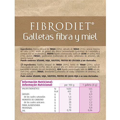 Dietisa - Suplemento Fibrodiet 1Kg Galletas Fibra y Miel