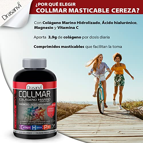 DRASANVI COLLMAR COMPRIMIDOS MASTICABLES - COLÁGENO Marino + Magnesio + Vitamina C + Ácido hiaulorónico - Sabor CHOCO GALLETA - 180 comprimidos