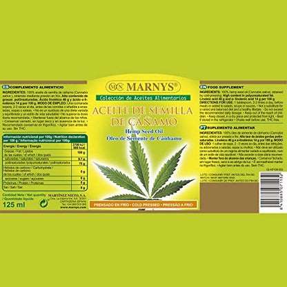 MARNYS Aceite Alimentario de Semilla de Cáñamo 125ml
