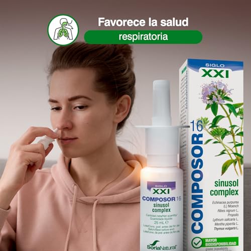Composor 16 Sinusol Complex– Con Equinácea, Grosellero Negro, Propóleo, Salicaria, Menta, Tomillo y Ciprés – Alivia la Congestión Nasal – Ayuda a Recuperar el ánimo - Favorece la Relajación - 25ml