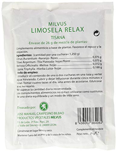 MILVUS LIMOSELA sobre Relax SEDANTE 26 GR, No aplicable