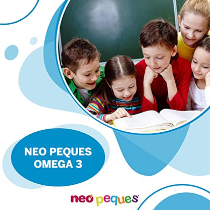 NEO PEQUES | Jarabe Infantil Omega 3 DHA | 150 ml | Ayuda a Mejorar la Concentración | A Base de Omega 3 DHA y Vitaminas | Delicioso Sabor Fresa