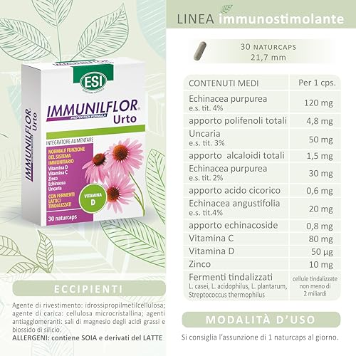 TREPATDIET-ESI Immuniflor Urto Complemento Alimenticio para el Sistema Inmunologico, 30 Cápsulas