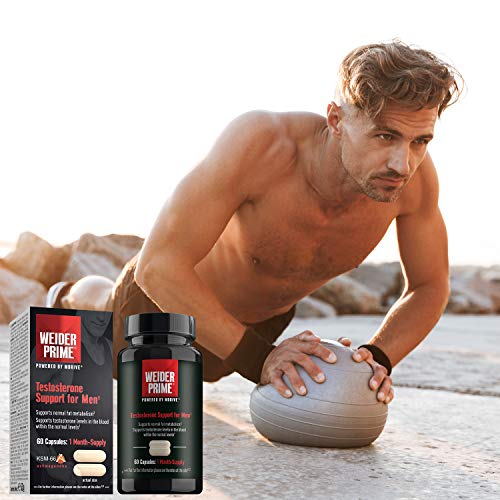 Weider Prime 60 Cáps. Potencia la producción natural de testosterona. Extracto de Ashwagandha, Cordyceps y Colina