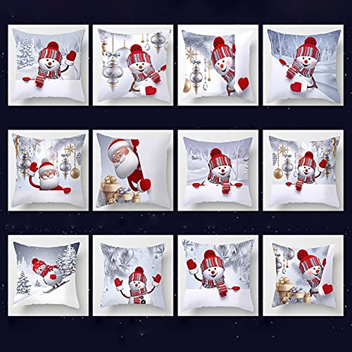 Hzb821zhup Christmas Pillowcase Xmas Santa Claus Pillowcase Skin Friendly Reusable