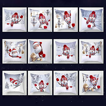 Hzb821zhup Christmas Pillowcase Xmas Santa Claus Pillowcase Skin Friendly Reusable