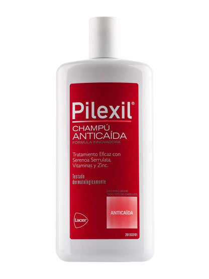 PILEXIL ANTICAIDA - Champú Anticaída 500 ml, Tratamiento de Uso Frecuente, Frena la Pérdida del Cabello, Normaliza su Ciclo, Gran Eficacia, para Hombres y Mujeres