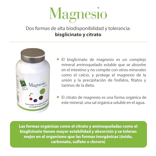 100% Natural Magnesio Complemento Alimenticio 180 cápsulas