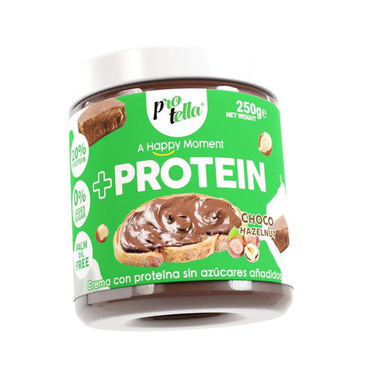 Protella Store - Cremas Proteicas - Protella Original 250gr - Crema Proteica De Chocolate Con Avellanas Tostadas. Sin Azúcares Añadidos Y Sin Aceite De Palma Con 20% De Proteína