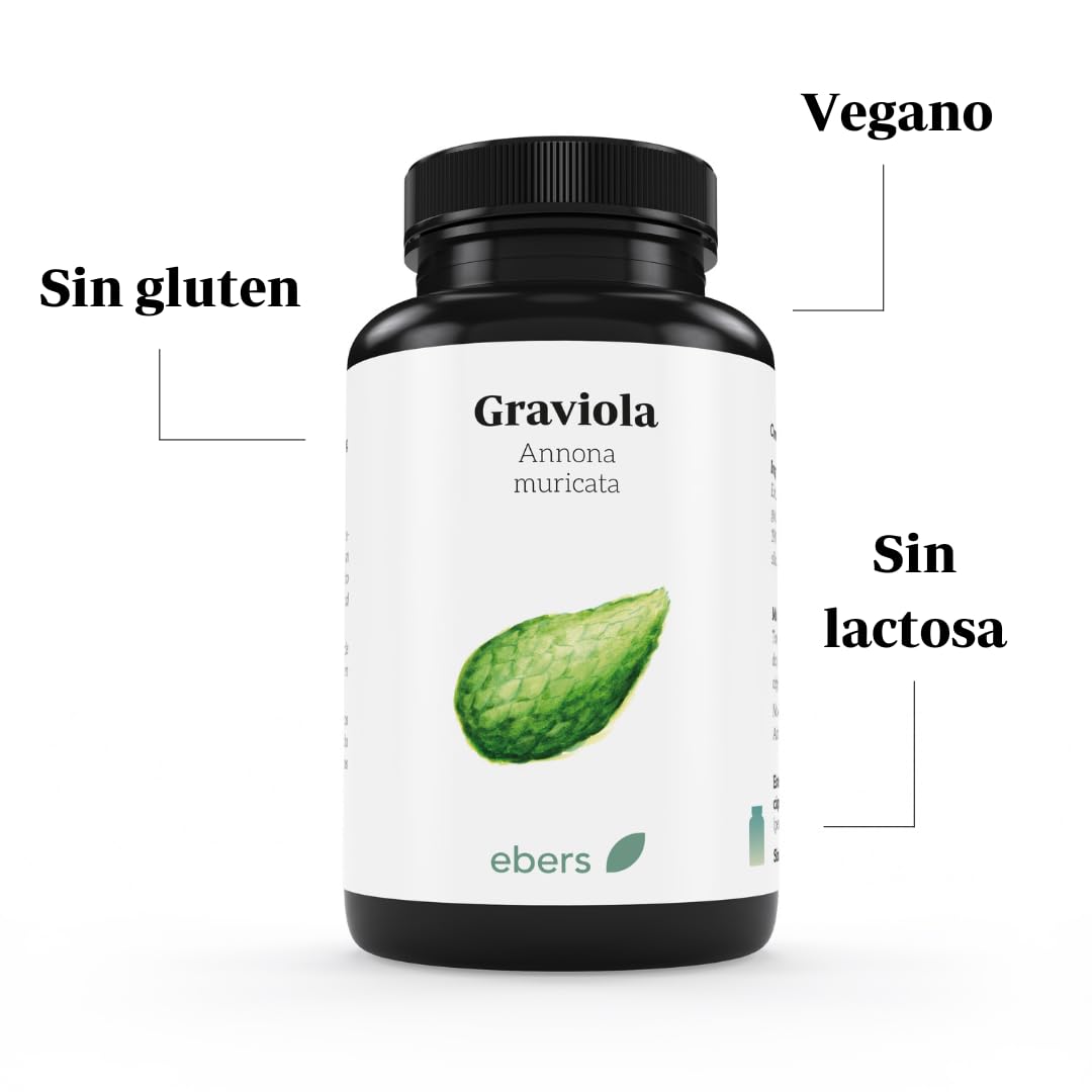 Ebers Graviola 1000 Mg - 60 Cápsulas vegetales - Apoyo al sistema inmunológico.