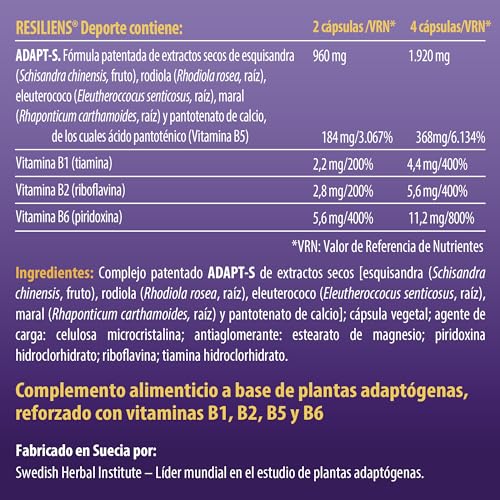 100% Natural - Resiliens Deporte Rendimiento Deportivo Cansancio Fatiga Estrés