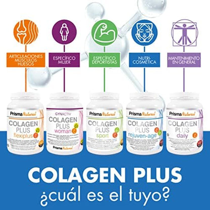 Prisma Natural Colagen plus rejuven-age Colageno en Polvo con Ácido Hialurónico y Vitamina C. Suplemento Antiedad para Articulaciones, Huesos, Piel, Uñas y Pelo, 300 g