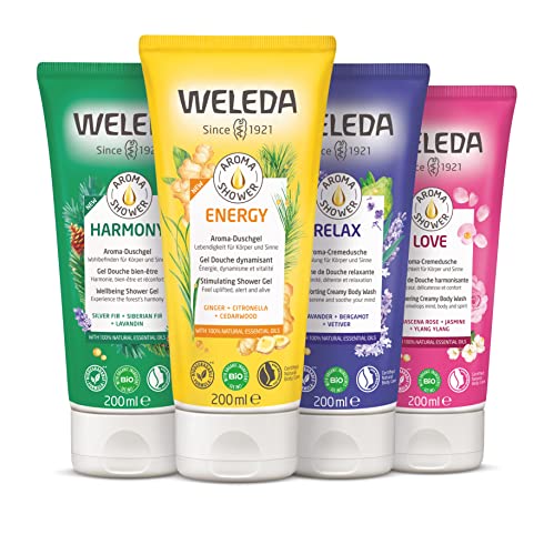 Weleda - Aroma Shower Relax, Gel de Ducha con Aceites 100% Naturales, Aroma de Lavanda, Bergamota y Vetiver, Limpia Suavemente, Vegano, Apto para Todo Tipo de Pieles - 200 ml