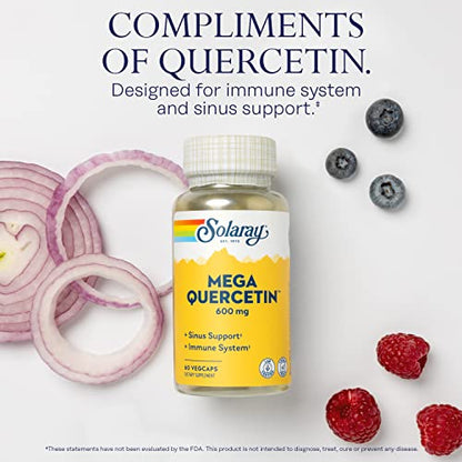 Mega Quercitin 600 mg – 60 cápsulas veganas.