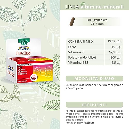 ESI Ferrolin C Complemento Alimenticio - 30 Cápsulas