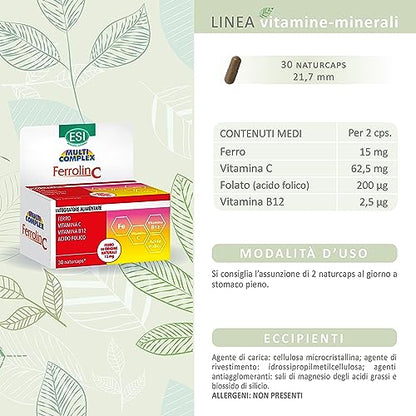 ESI Ferrolin C Complemento Alimenticio - 30 Cápsulas