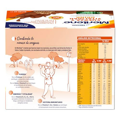 Meritene | Fuerza y Vitalidad | Suplemento Alimenticio | Listo para Tomar | Batido con Proteínas Vitaminas y Minerales | Sabor Chocolate | Refuerzo del Sistema Inmunitario | 6 Unidades | 125 ml
