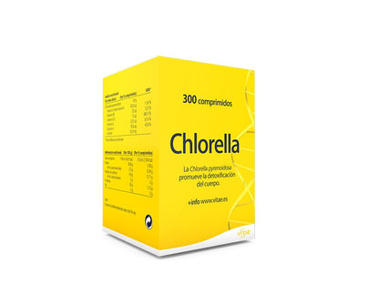 Vitae Chlorella 300 comprimiods | Complemento alimenticio a base de alga de Chlorella | Vitalidad y energía | Detox | Eliminar toxinas