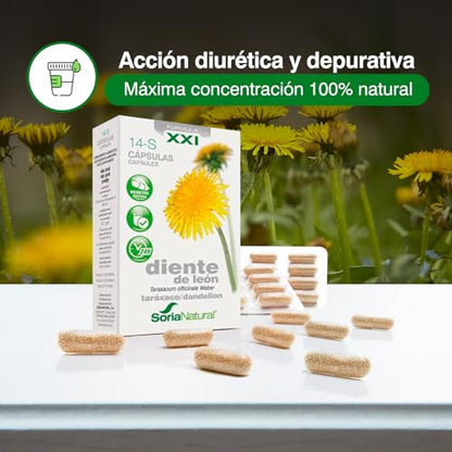 Soria Natural Diente de León Cápsulas - Propiedades Diuréticas y Depurativas - Contribuye a la Eliminación de Líquidos y a Mejora la Función del Hígado - Caja con 30 Cápsulas de 690 mg