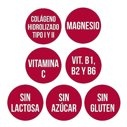 AMLsport, Colágeno con magnesio + vit c, b1, b2 y b6, Articulaciones fuertes, Regenerador de tejidos con colágeno hidrolizado tipo 1 y 2, Envase para 46 días, Sabor Fresa, 350 g (Paquete de 1)