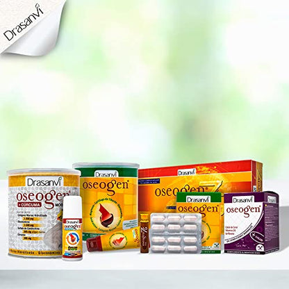 OSEOGEN Colágeno Marino Hidrolizado con Glucosamina, Condroitina y Cúrcuma |para huesos, cartilagos y articulaciones | Con minerales esenciales |Fácil asimilación |300g de polvo |Sabor Naranja