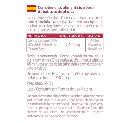 Nature Essential - Extracto de Garcinia Cambogia 800 mg - 60 Cápsulas - 60% Ácido Hidroxicítrico HCA - Ayuda al Sistema Inmunitario y Pérdida de Grasa