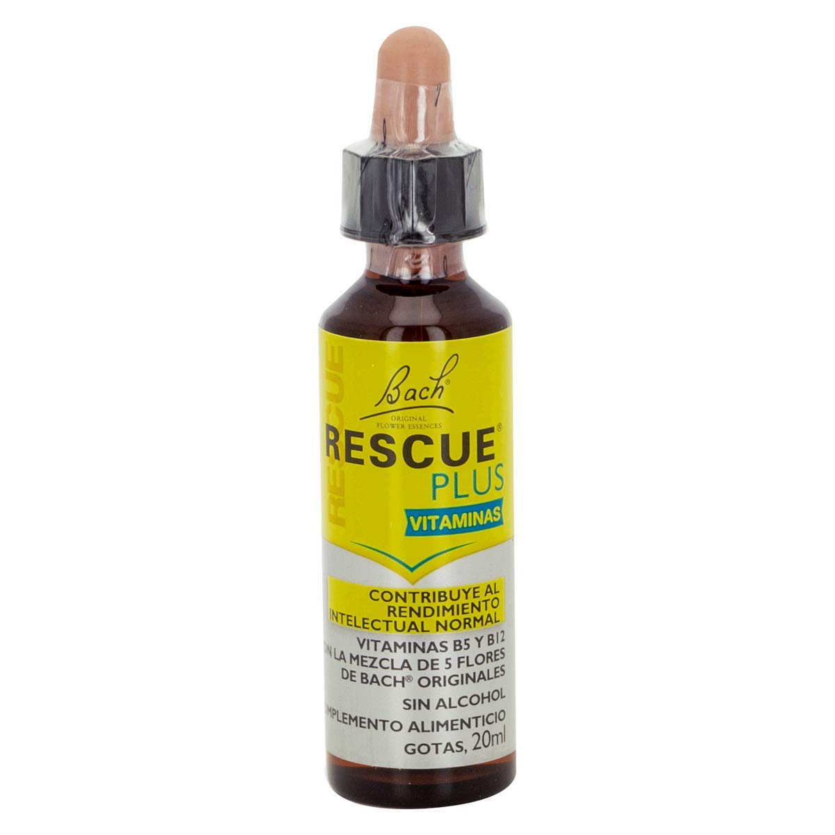 Bach - Rescue Plus Vitaminas en Gotas, Remedio Natural a Base de Flores que Ayuda a Mejorar la Concentración y a Gestionar el Estrés - 20 ml