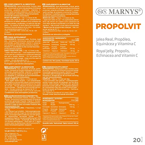 Propolvit 20 viales bebibles - Para las Defensas y Energía - Con Jalea Real, Propóleo purificado, Equinácea y vitamina C