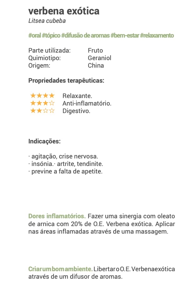 Terpenic Evo Verbena Exotica Aceite Esencial Bio 10 ml - 1 Unidad