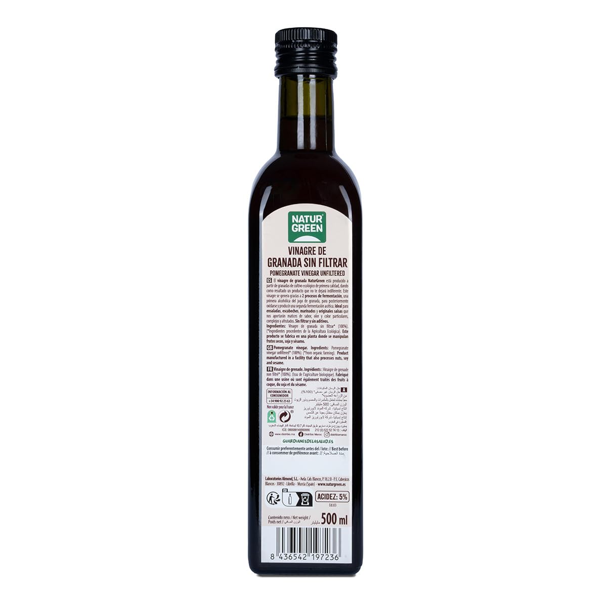 Naturgreen Vinagre De Granada Sin Filtrar Bio 500 Ml